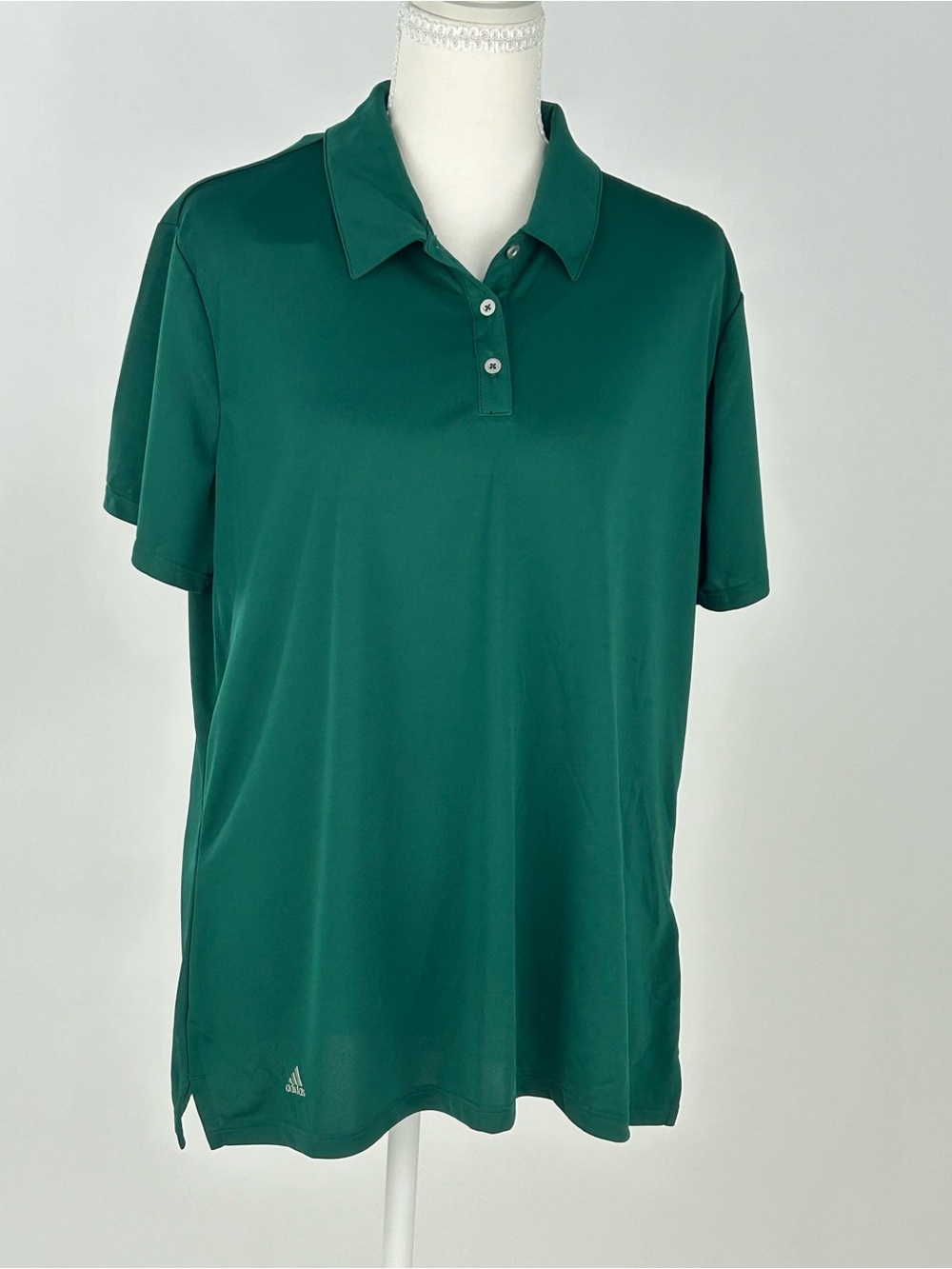 adidas A231 Women's Performance Golf Polo Collegiate Green XL NWT UPF 50+
